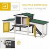 SKYONE Gray Outdoor Wooden Rabbit Hutch with Double Runs, Removable Tray, Ramps & Asphalt Roof, 78" - 4 of 4