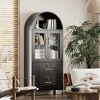 SUXXAN 1-Shelf And 2-Drawer File Cabinet with Lock,Modern Freestanding Arched Cabinets, Dispaly Cabinets, Assembly Required,Black - 2 of 4