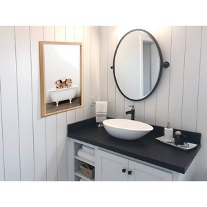 18" x 24" Blake Three Little Pigs in Vintage Bathtub by Amy Peterson Art Studio Framed Printed Glass - Kate & Laurel All Things Decor - 1 of 4