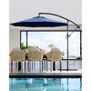 10 FT Cantilever Umbrella, Outdoor Offset Patio Umbrella with Easy Tilt Adjustment, 8 Ribs, UV Protection for Backyard, Lawn, Garden - 2 of 4