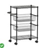 Kitchen Utility Cart 4 Tier Heavy Duty Rolling Cart 110 Lbs Capacity Storage Cart w/ Wheels & Handle Bar - 2 of 4