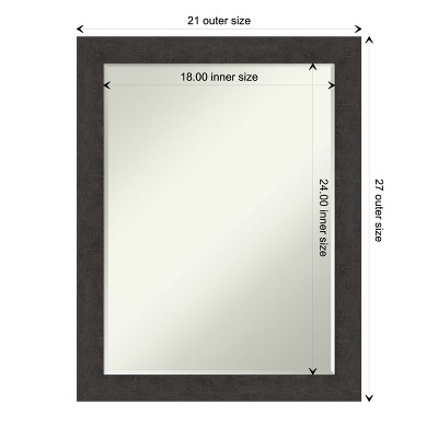 Espresso Woodgrain Rectangular Bathroom Vanity Mirror