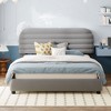 Queen Size Velvet Upholstered Platform Bed,Solid Frame and Stylish Curve-shaped Design - 2 of 4