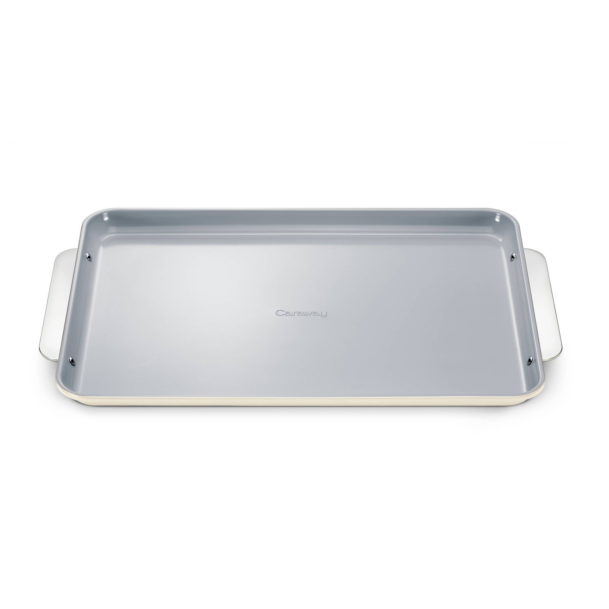 Caraway Non-Stick Ceramic Large Baking Sheet Cream: Aluminized Steel, Rectangle, Hand Wash, Cookie Sheet, 1 Year Warranty