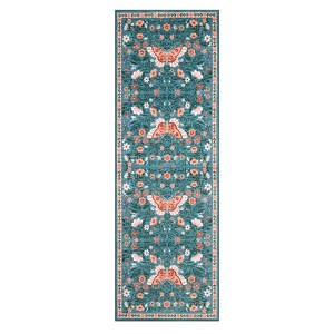 Washable Farmhouse Floral Print Living Room Rugs, Soft Butterfly Print Ultra Thin Bedroom Carpet, Non Slip Textured Dining Room Rugs - 1 of 4