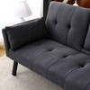 Mocamel 70-inch multi-functional cotton and linen sofa bed: foldable + cup holder + side storage, instantly switch between living room and bedroom - 4 of 4