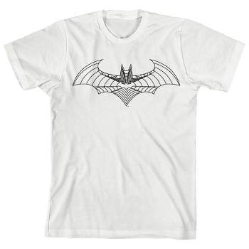 Batman Bat Symbol Line Art White T-Shirt Toddler Boy to Youth Boy