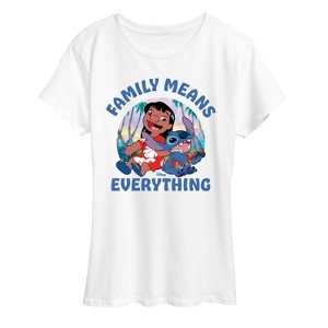 Women's - Lilo and Stitch - Family Means Everything Short Sleeve Graphic T-Shirt - 1 of 4