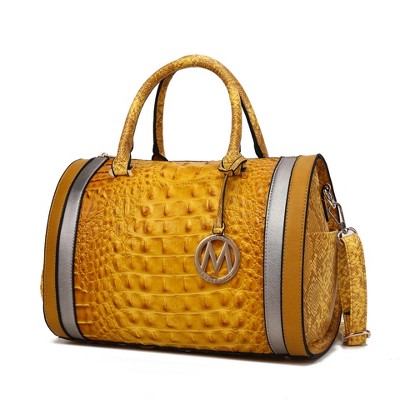 MKF Collection Eleanor Faux Crocodile-Embossed Vegan Leather Women’s Satchel by Mia K