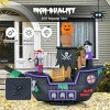 Syemin Decorative Holiday Scene Props 7 FT Halloween Inflatable Skeletons Ghosts On Pirate Ship, Blow-up Pirate Decoration, Black, 13.8"*84"*66" - 4 of 4