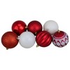Northlight Shatterproof 4-Finish Christmas Ball and Finial Ornaments - Red and White - 75ct - 3 of 4