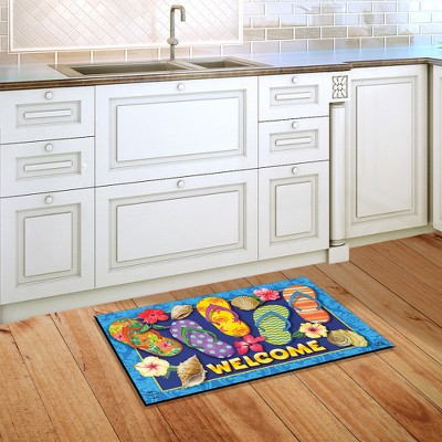 Colorful Paradise Flip Flops 24" x 15" Rubber Outdoor Doormat