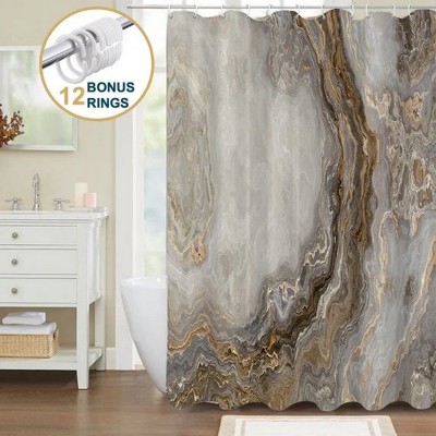 LunaLulinlk Shower Curtain with Hooks – Heavy-Duty Mold/Mildew-Resistant