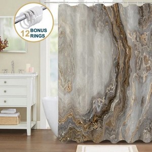 LunaLulinlk Shower Curtain with Hooks – Heavy-Duty Mold/Mildew-Resistant - 1 of 4