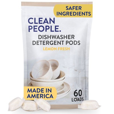 Clean People Dishwasher Detergent Pods - Cuts Grease & Rinses Sparkling Clean - Residue-Free