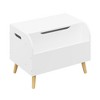 Wooden Toy Box Storage Chest for Living Room Area, Kids Toy Storage Organizer White Toy Box with Front Bookshelf, Flip-Top Lid Toy Chest Bench - 2 of 4