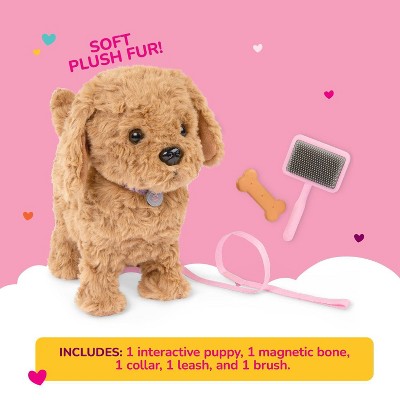 Детские мягкие игрушки Our Generation Playful Paws Goldendoodle Puppy Walking & Barking Electronic Interactive Pet Dog Plush: Plastic Polyester Toy — фото 5