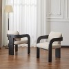 Okak Modern Dining Chairs with Pillow Back Set of 2, Solid Wood Frame, Fabric Armchairs Kitchen Side Chairs for Living/Dining Room - 2 of 4
