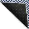 Blue And Ivory Geometric Washable Indoor Outdoor Area Rug - 4 of 4