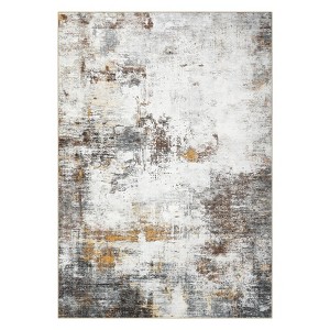 Indoor Modern Abstract Non Slip Area Rugs, Washable Low Pile Contemporary Floor Carpet for Home Office - 1 of 4