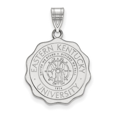 Black Bow Jewelry Sterling Silver Eastern Kentucky Colonels NCAA Large Pendant