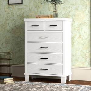 Bedroom chest of drawers, 45 inches high gray chest of drawers with storage function, wardrobe wooden dressing table for bedroom, living room - 1 of 4
