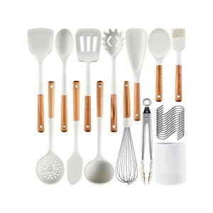 Hush Sun 13-Pc Wooden Handle Silicone Cookware Set - 1 of 4