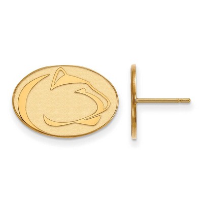 Black Bow Jewelry 14k Yellow Gold Penn State Nittany Lions NCAA Post Earrings
