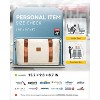 LUGGEX Travel Bags for Woman, Expandable Weekender Carry On Bag, Overnight Tote Bag with Toiletry Bag, White Brown - 3 of 4