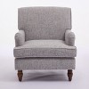 Whisen Vintage Upholstered Linen Armchair with Wood Legs - 3 of 4