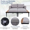 Whisen Modern Outdoor Daybed Patio Daybed with Wood Topped Side Spaces for Drinks, 2 in 1 Padded Chaise Lounges - 4 of 4