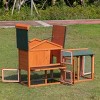 LAOTIES Large Wooden Rabbit Hutch for Indoor And Outdoor Use,Bunny Cage with Waterproof Roof,Removable Tray,Nesting Box And Lockable Doors - 3 of 4