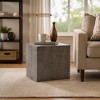 Royal Hampton Side End Table | 19 Inch Square Block Top | Sandblasted Gray Mango Wood - 2 of 4