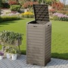 MAYEERTY 31 Gallon Large Capacity Outdoor Deck Box for Patio Furniture Cushions, Pillow with Wheels, Light Brown - 3 of 4
