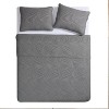 VCNY 3pc Full/Queen Home Sands Curved Pinsonic Textured Quilt Bedding Set Gray - 3 of 4