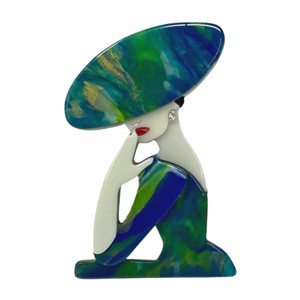 Wrapables Acrylic Fashion Brooch Pin for Sweaters, Coats, Scarves, and Bags, Elegant Lady - 1 of 4