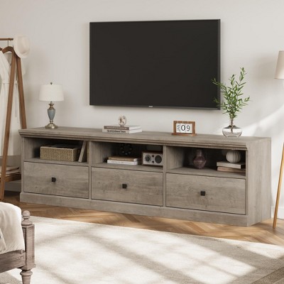 TV Stand for 75 Inch TV, Mid-Century Modern Entertainment Center with Storage Drawer