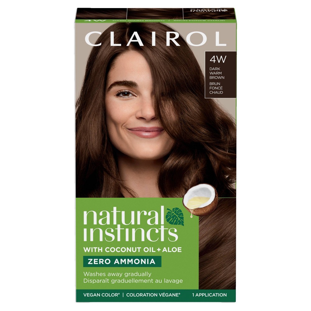 Instincts Clairol Demi-Permanent Hair Color Dye Cream Kit - 4W Dark Warm Brown, Roasted Chestnut: Ammonia-Free, Contains Vitamin E, Vegan