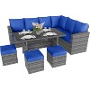 Outdoor Patio Furniture Sets, PE Rattan Furniture Sectional Sofa Set with Storage Table, Patio Conversation Sets with Cushions for Backyard, Deck - 2 of 4