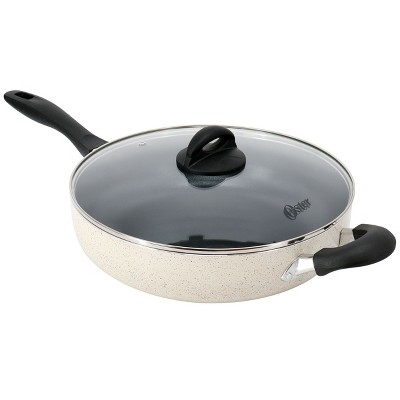 Oster Clairborne 5 Quart Aluminum Nonstick Saute Pan With Lid In Sand ...