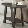 Syemin End Tables Athens Contemporary Two-Tone Wood Shelf Side Table End Table for Small Spaces Nightstand Accent Coffee Table, Brown, 23.5"*14"*22" - 3 of 4