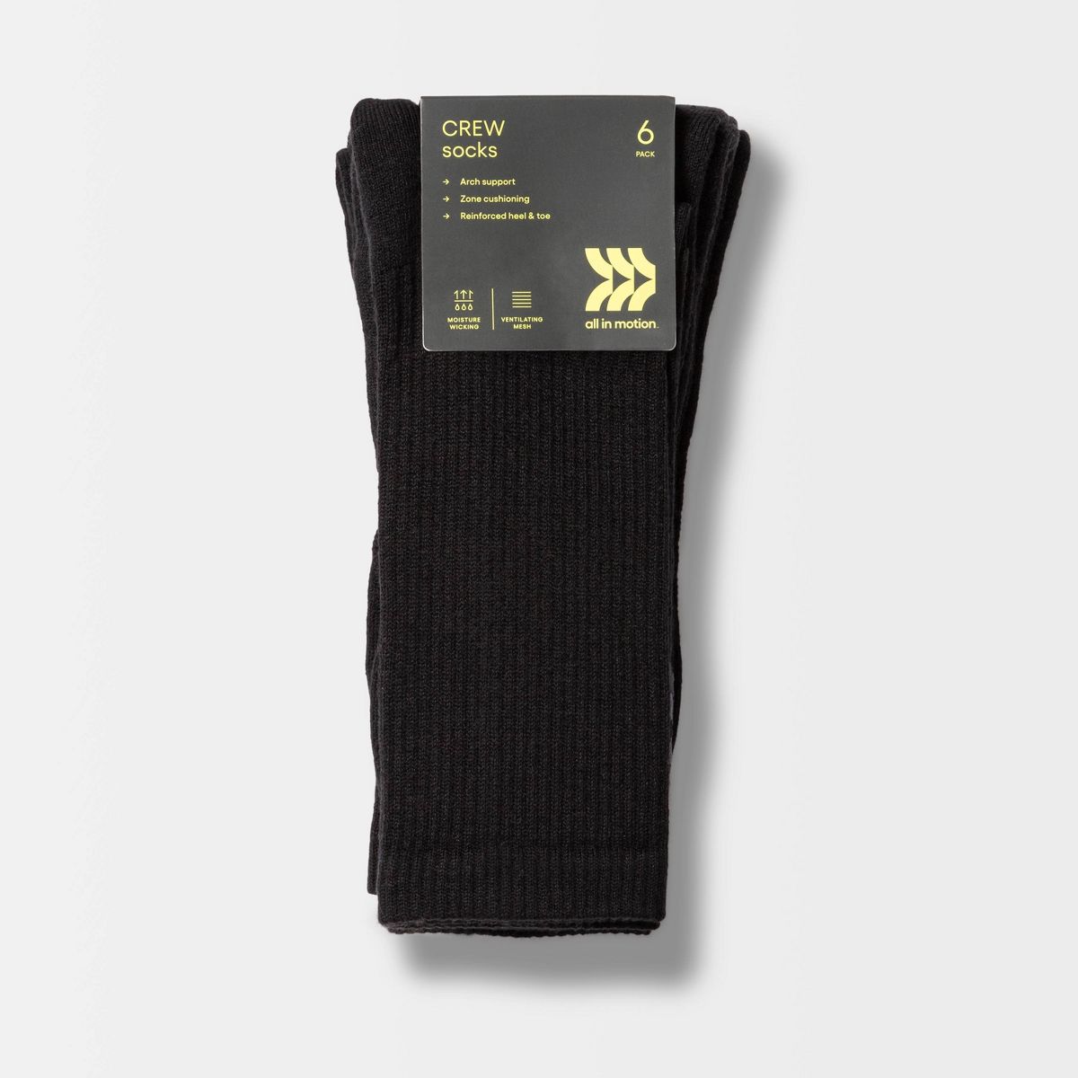 Men's Active Crew Socks 6pk - All in Motion™ - thumbnail 2