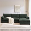 TiramisuBest 130"/96.5" Modular L Shape Chenille Sectional with Folding Table, 2 Armrest Pillows and Free Movement Ottoman, Chenille-5 Seat/4 Seat - 2 of 4