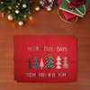 Unique Bargains Christmas Place Mats Linen Red White 13"x17.7" 2 Pcs - 2 of 4