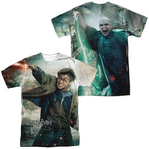Men's Harry Potter Harry Vs Voldemort (Front Back Print) Short Sleeve Costume T-Shirt - 1 of 4