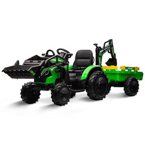 24V 4 in 1 Kids Tractor, Excavator & Bulldozer, Battery Powered Ride On Electric Vehicle - 1 of 4