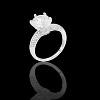 Slickblue Clear CZ Solitaire Engagement Ring, 3.3Ct Rhodium-Plated with Micropave Band, Women's Jewelry, Size 5 to 10 - 3 of 3