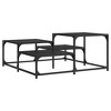 vidaXL Coffee Table Black Engineered wood, metal Medium Adjustable Feet - 2 of 4