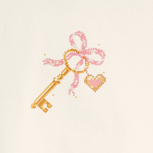 Playera de manga corta 100% algodón con estampado 'Key' para niña - Cat & Jack™ Crema 3