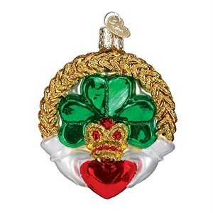Old World Christmas Glass Blown Ornament for Christmas Tree, Irish Claddagh - 1 of 3